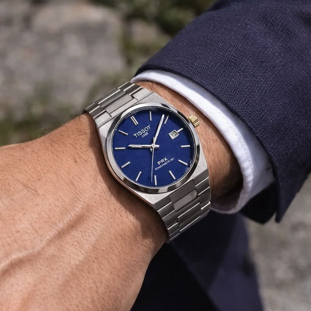 ساعت مچی عقربه ای مردانه تیسوت TISSOT صفحه سرمه ای