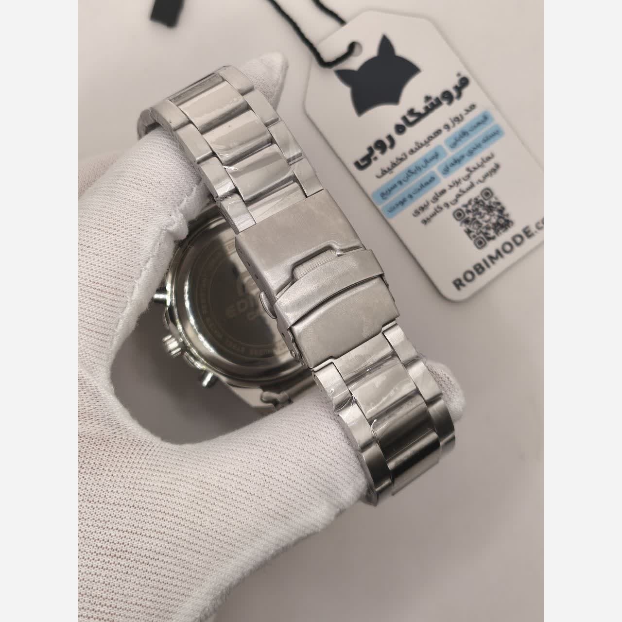 ساعت مچی مردانه کاسیو CASIO EDIFICE موتور ژاپن صفحه سبز دور نقره ای