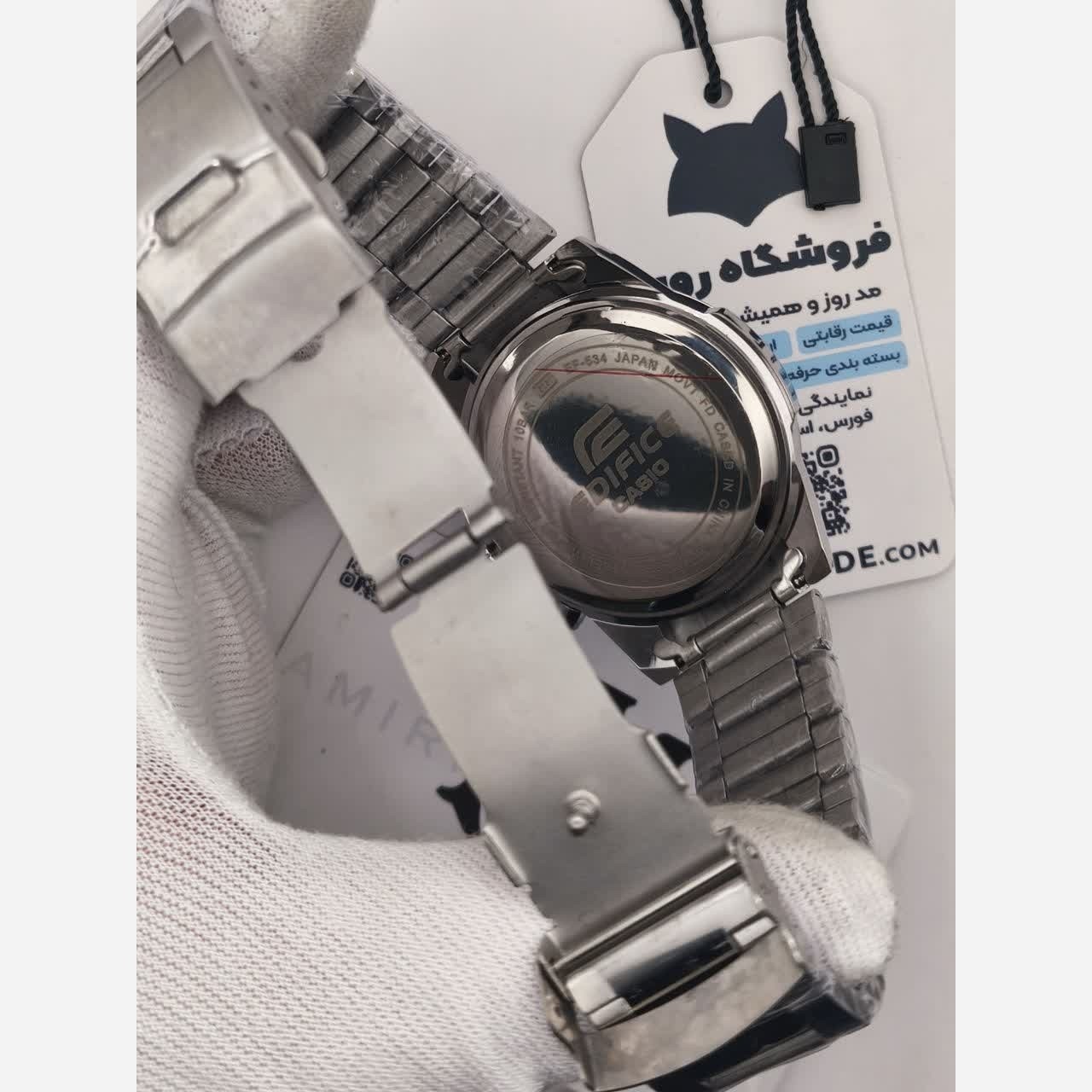 ساعت مچی مردانه کاسیو CASIO EDIFICE موتور ژاپن صفحه سبز دور مشکی