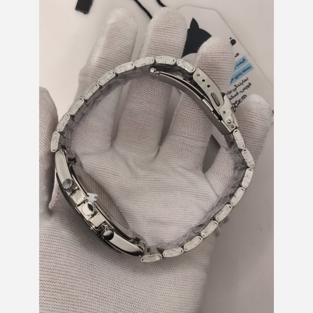 ساعت مچی مردانه کاسیو CASIO EDIFICE موتور ژاپن صفحه سفید دور مشکی