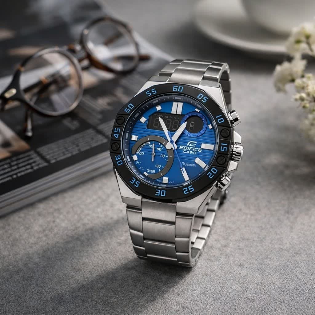 ساعت مچی مردانه عقربه ای و دیجیتال کاسیو CASIO EDIFICE موتور ژاپنی مدل02