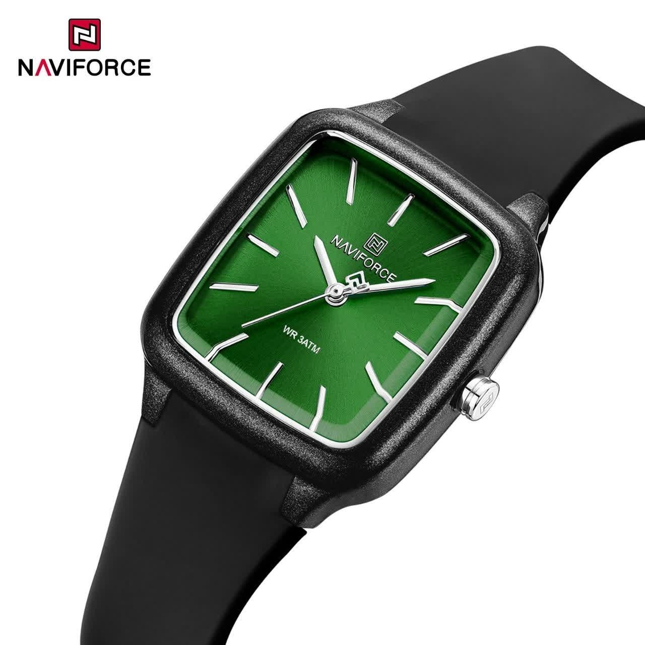 ساعت مچی عقربه ای زنانه نیوی فورس NAVIFORCE مدل Nf5055 مشکی سبز