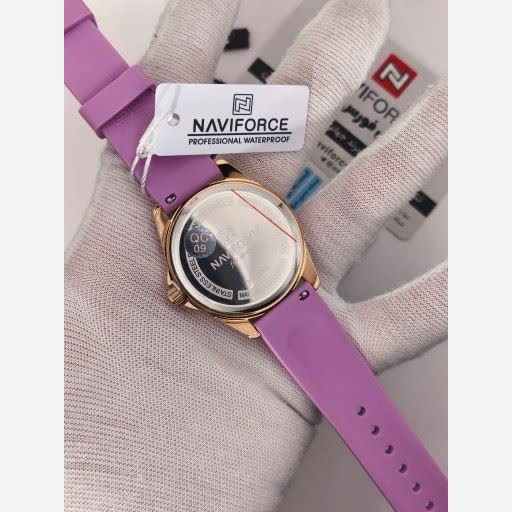 ساعت مچی عقربه ای زنانه نیوی فورس NAVIFORCE مدل Nf5068 بنفش کمرنگ