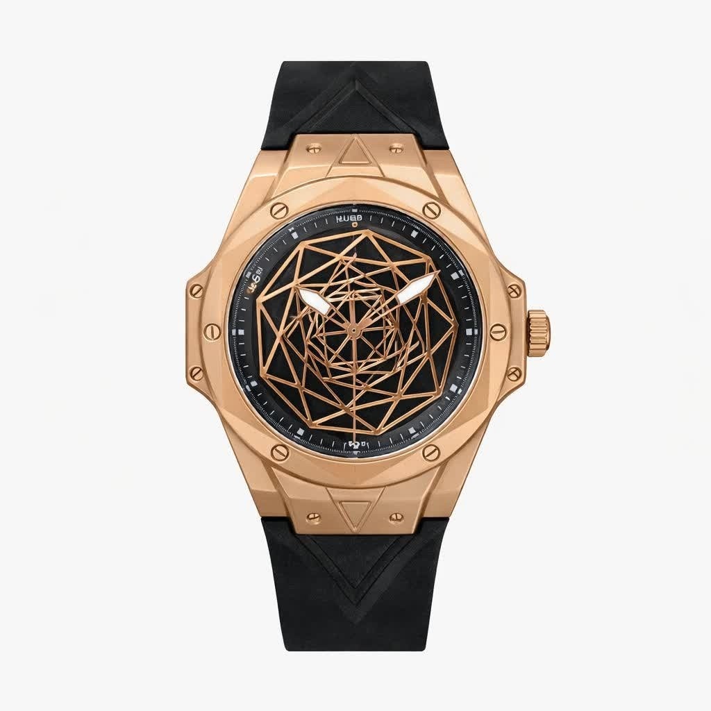 ساعت مچی مردانه هابلوت کهکشانی HUBLOT مشکی رزگلد