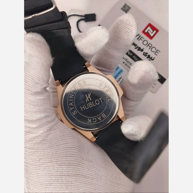 ساعت مچی مردانه هابلوت کهکشانی HUBLOT مشکی رزگلد