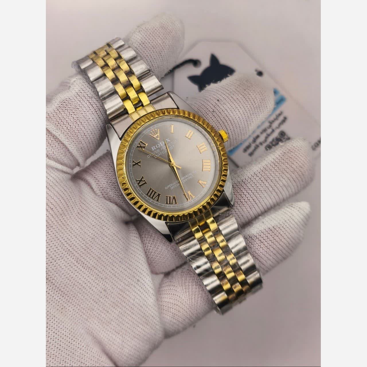 ساعت مچی مردانه رولکس دیت جاست ROLEX Date just نقره ای طوسی