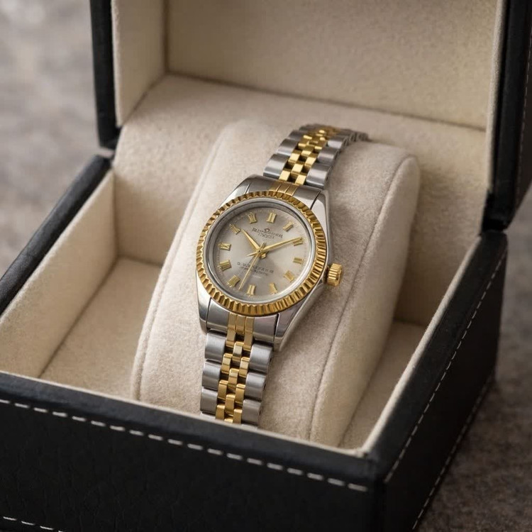 ساعت مچی زنانه رولکس دیت جاست ROLEX Date just نقره ای طوسی