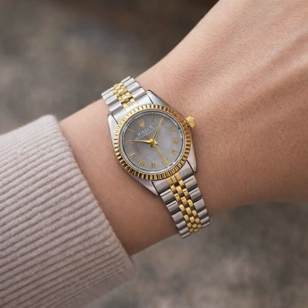 ساعت مچی زنانه رولکس دیت جاست ROLEX Date just نقره ای طوسی