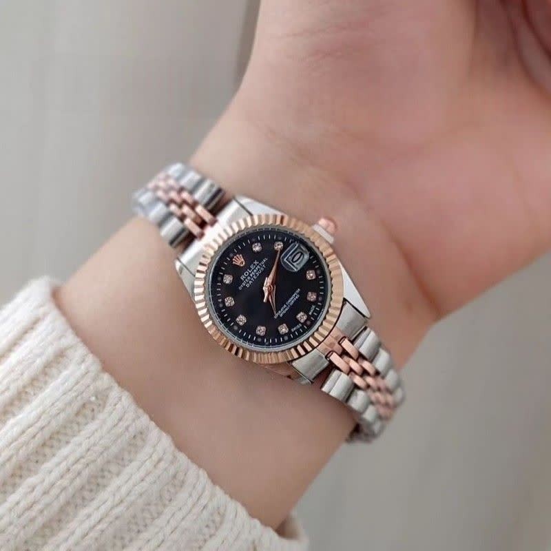 ساعت مچی زنانه رولکس دیت جاست ROLEX Date just نقره ای سرمه ای