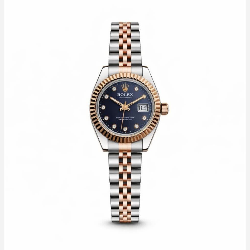 ساعت مچی زنانه رولکس دیت جاست ROLEX Date just نقره ای سرمه ای