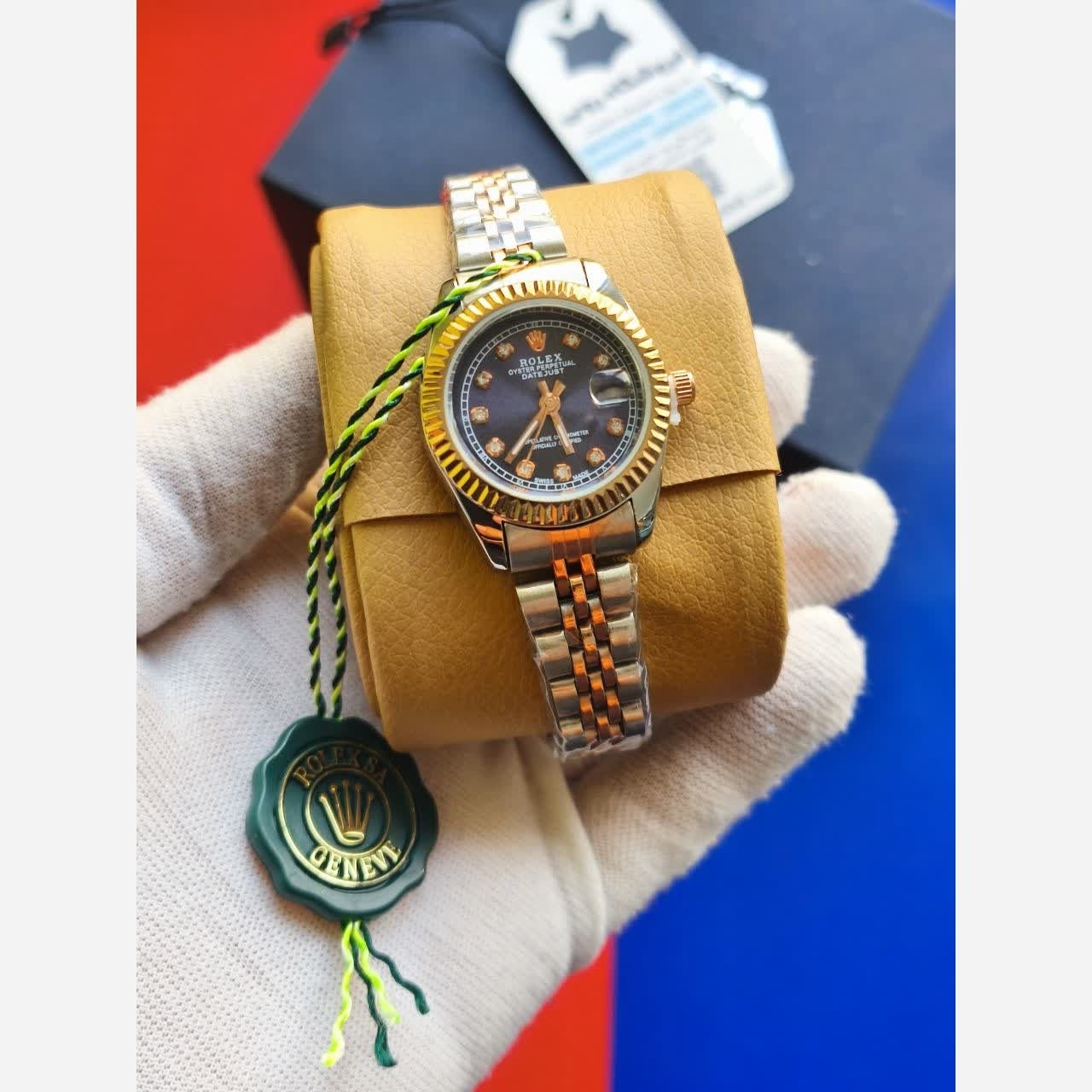 ساعت مچی زنانه رولکس دیت جاست ROLEX Date just نقره ای سرمه ای