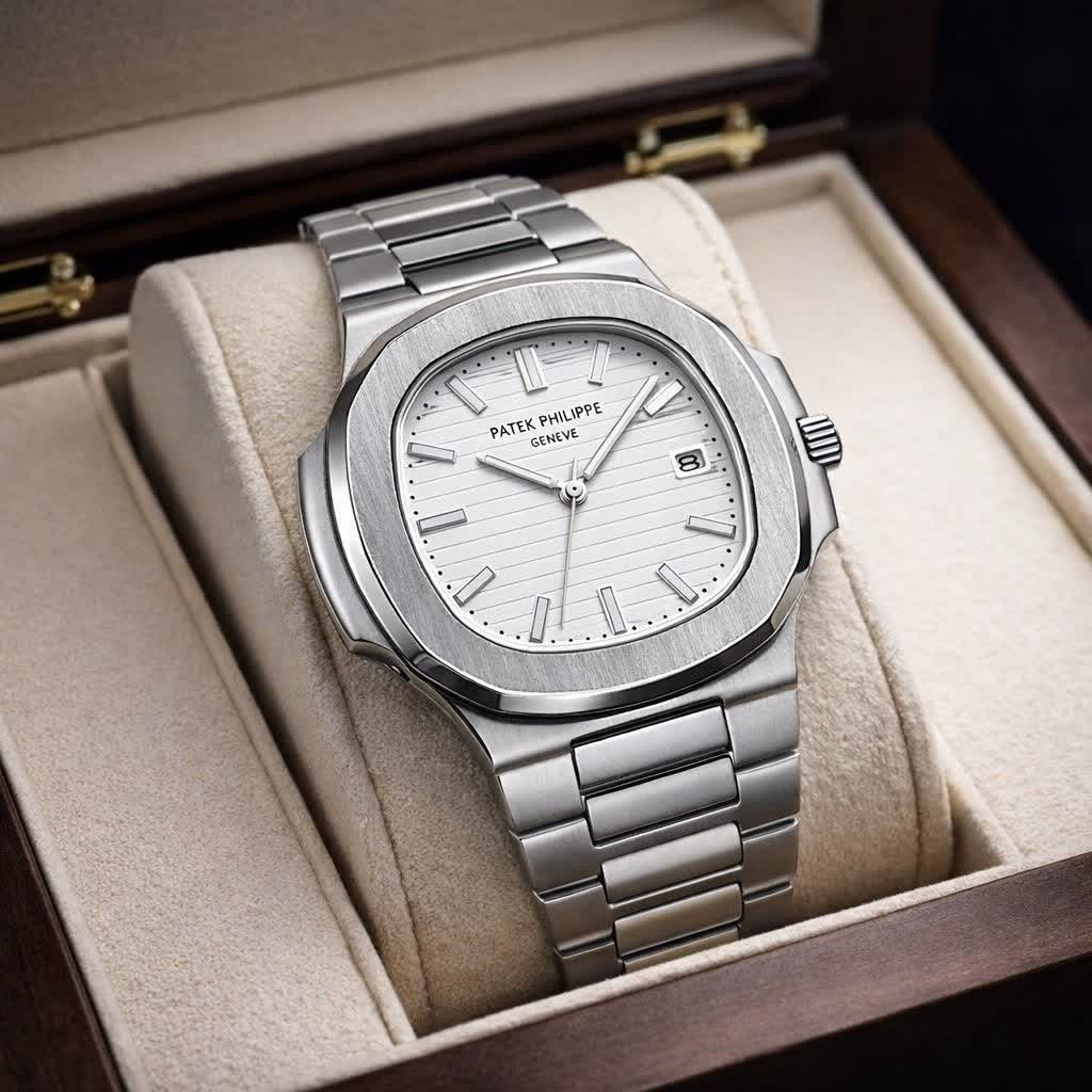 ساعت مچی عقربه ای مردانه پتک فیلیپ PATEK PHILPPE قفل مخفی صفحه سفید
