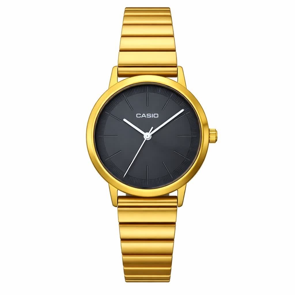 ساعت مچی زنانه کاسیو CASIO ژاپنی طلایی مشکی + جعبه