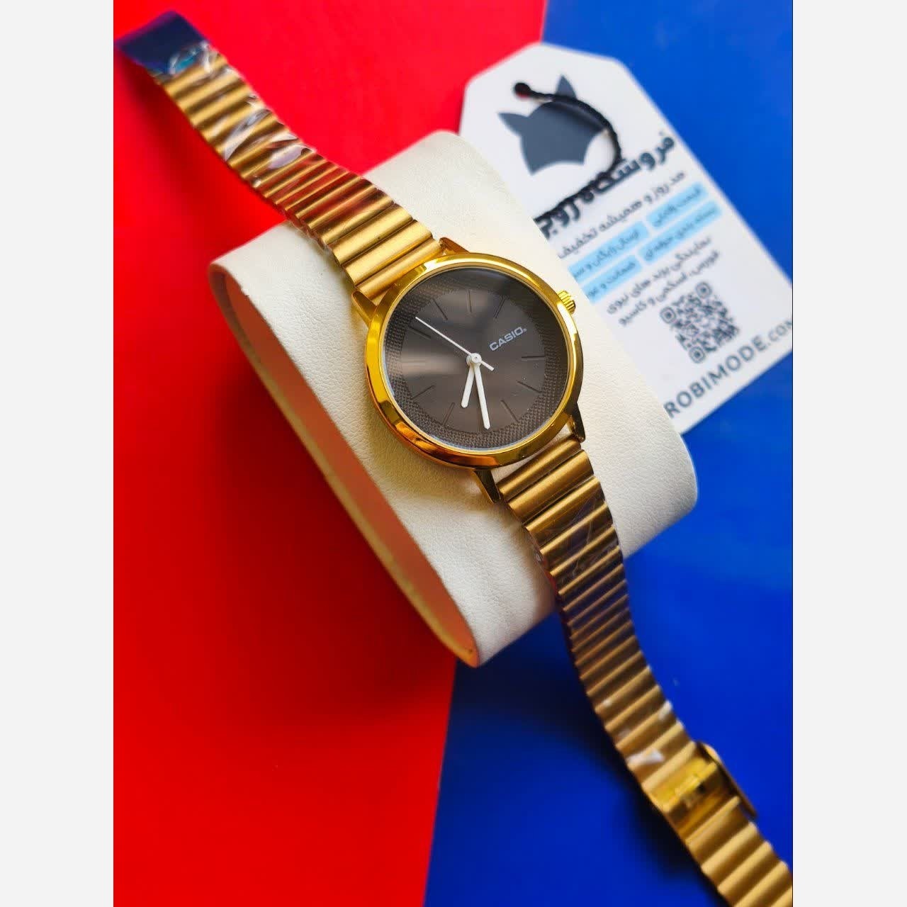 ساعت مچی زنانه کاسیو CASIO ژاپنی طلایی مشکی + جعبه