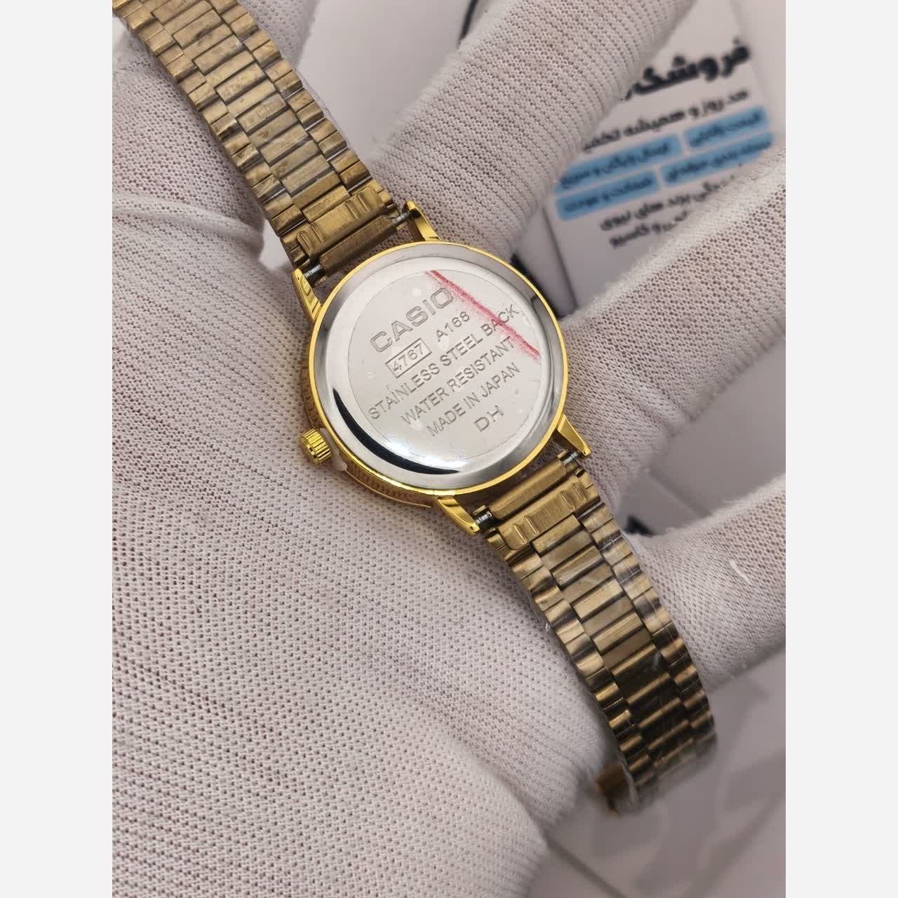 ساعت مچی زنانه کاسیو CASIO ژاپنی طلایی مشکی + جعبه
