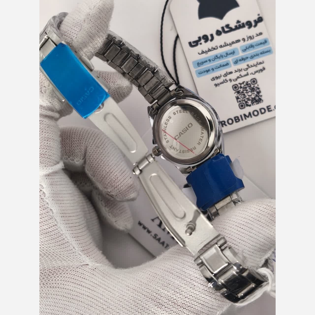 ساعت مچی زنانه کاسیو CASIO ژاپنی نقره ای سبز + جعبه