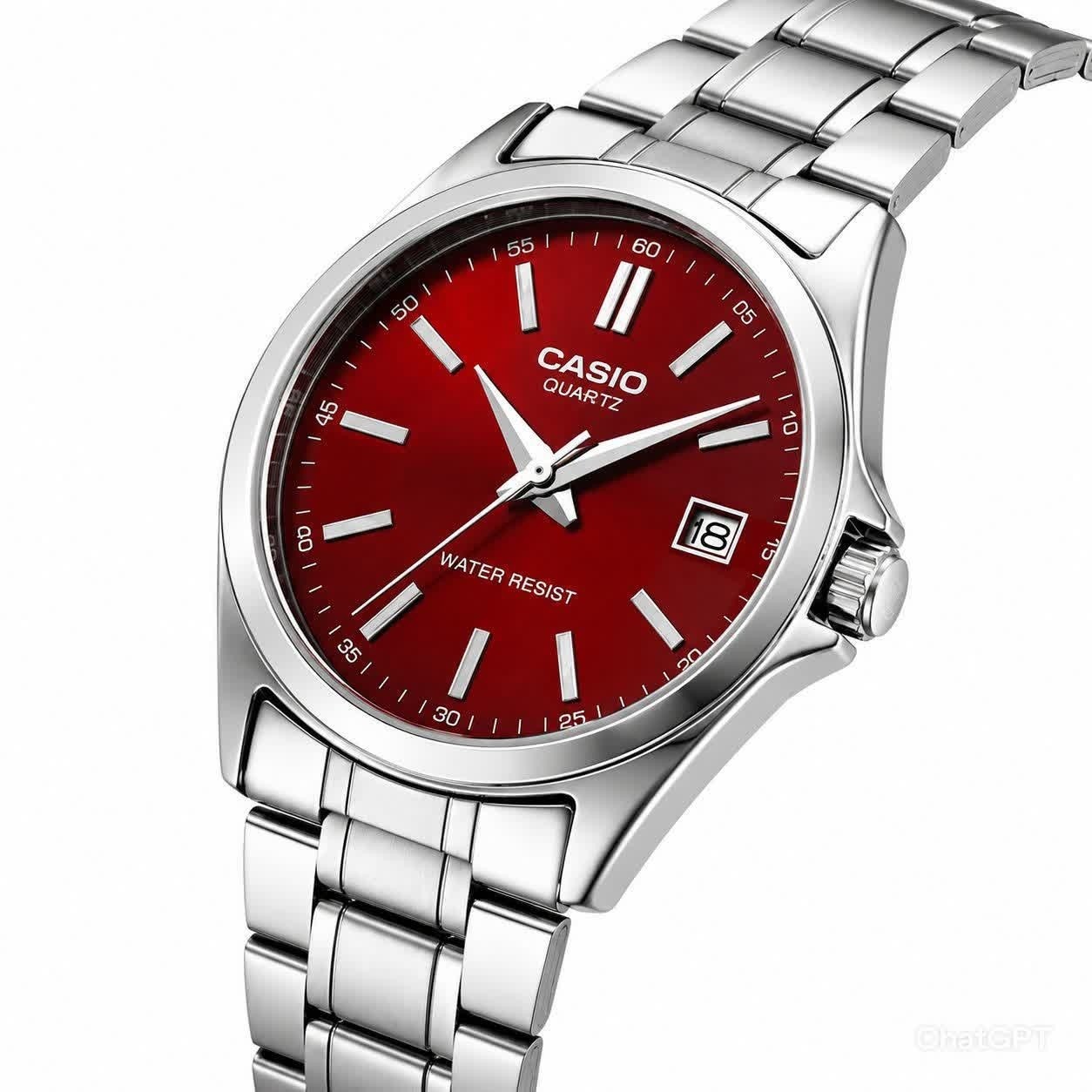ساعت مچی زنانه کاسیو CASIO ژاپنی نقره ای سرخ + جعبه