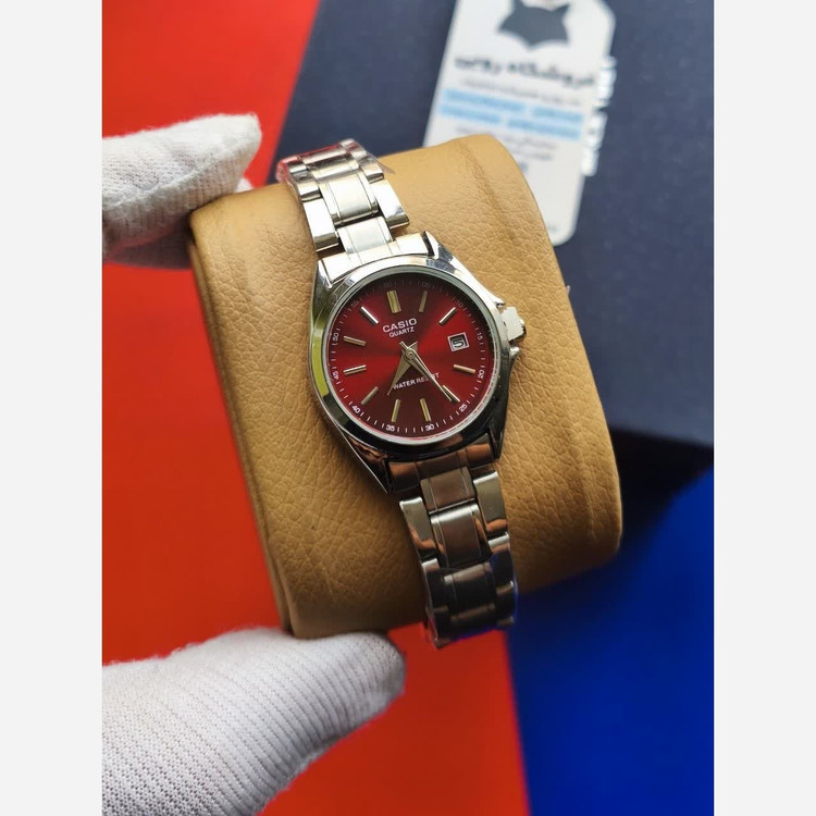 ساعت مچی زنانه کاسیو CASIO ژاپنی نقره ای سرخ + جعبه
