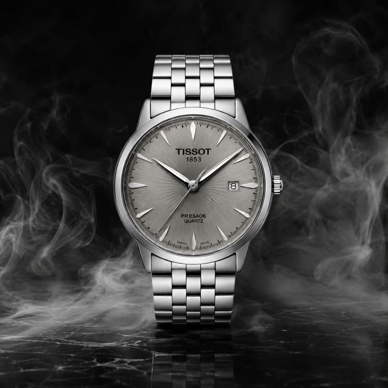ساعت مچی کوارتز مردانه تیسوت TISSOT ارجینال قفل مخفی صفحه طوسی