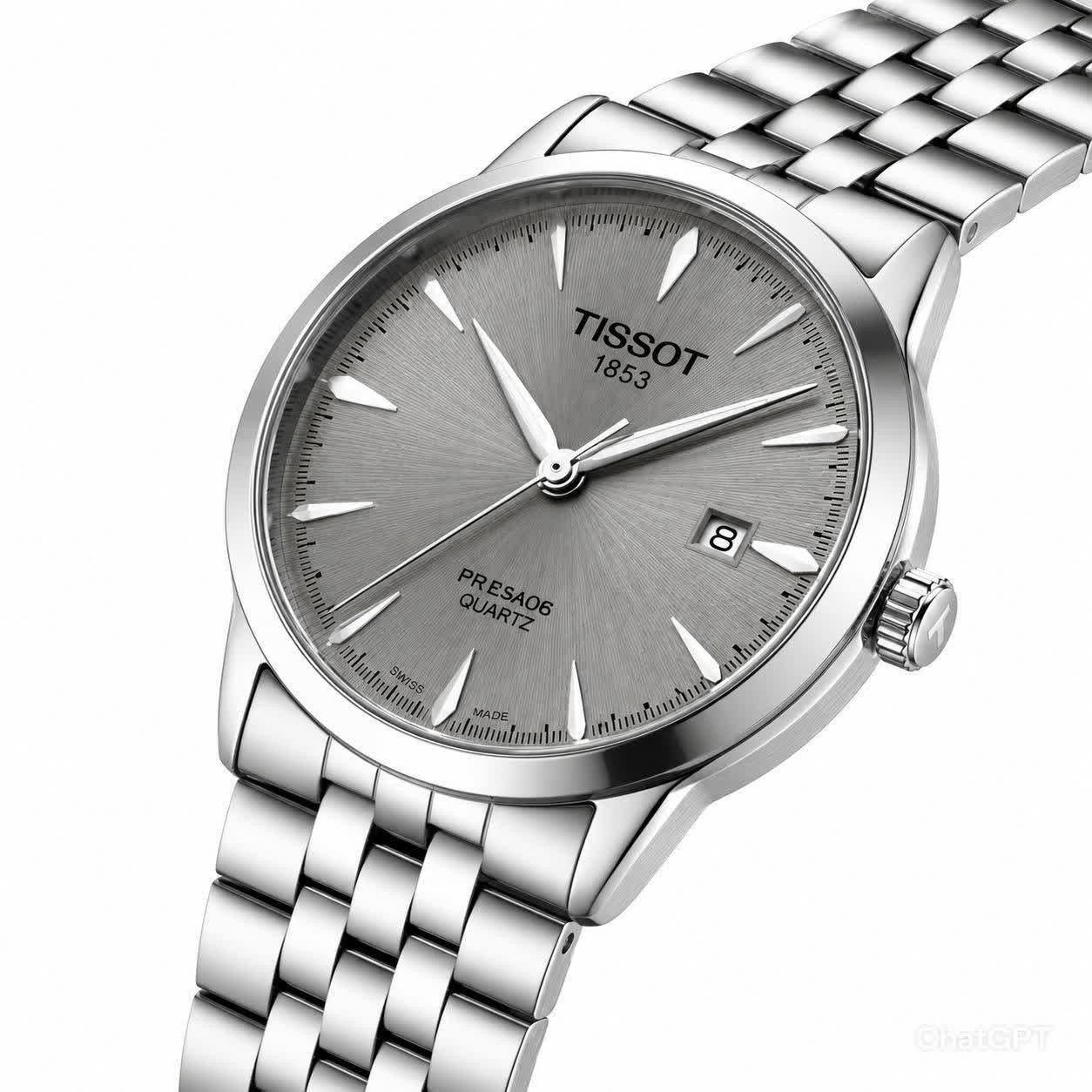ساعت مچی کوارتز مردانه تیسوت TISSOT ارجینال قفل مخفی صفحه طوسی