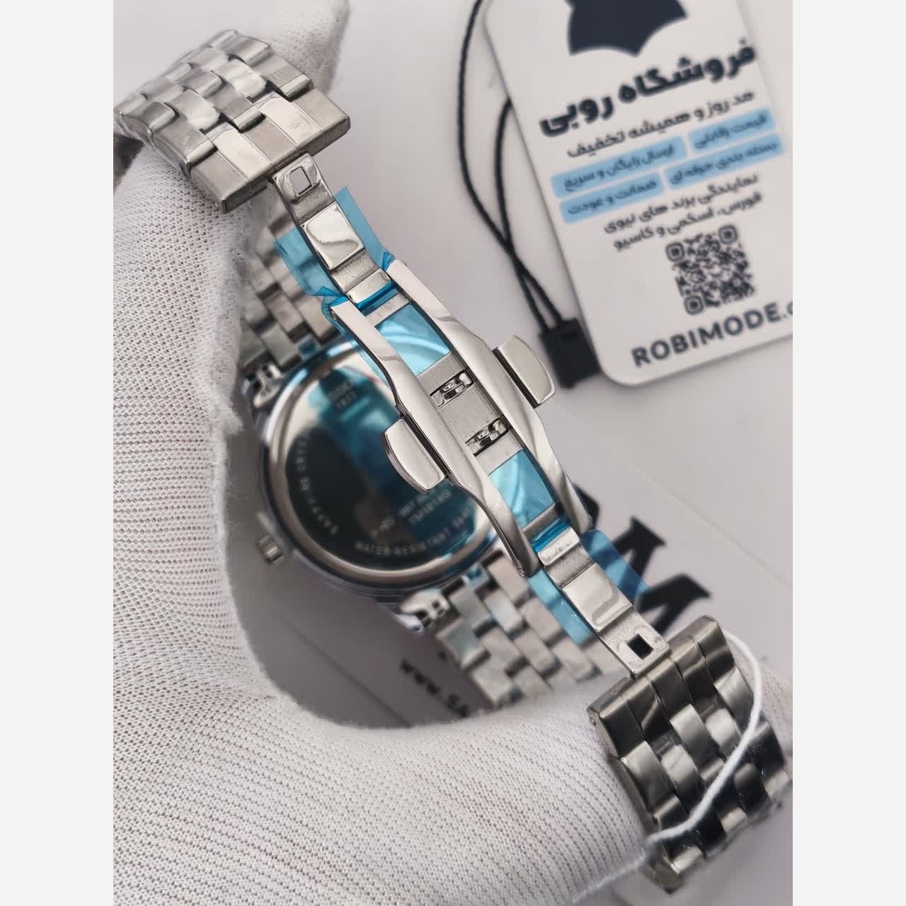ساعت مچی کوارتز مردانه تیسوت TISSOT ارجینال قفل مخفی صفحه طوسی