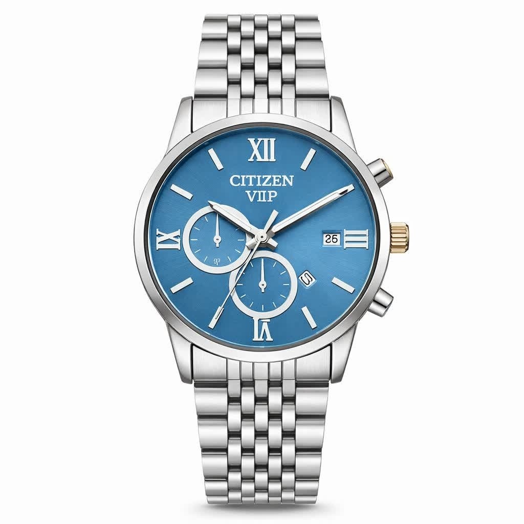 ساعت مچی مردانه سیتیزن CITIZEN VIP نقره ای آبی
