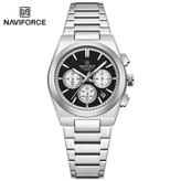 ساعت مچی کرنوگراف زنانه نیوی فورس NAVIFORCE مدل Nf8048 موتور ژاپن صفحه مشکی