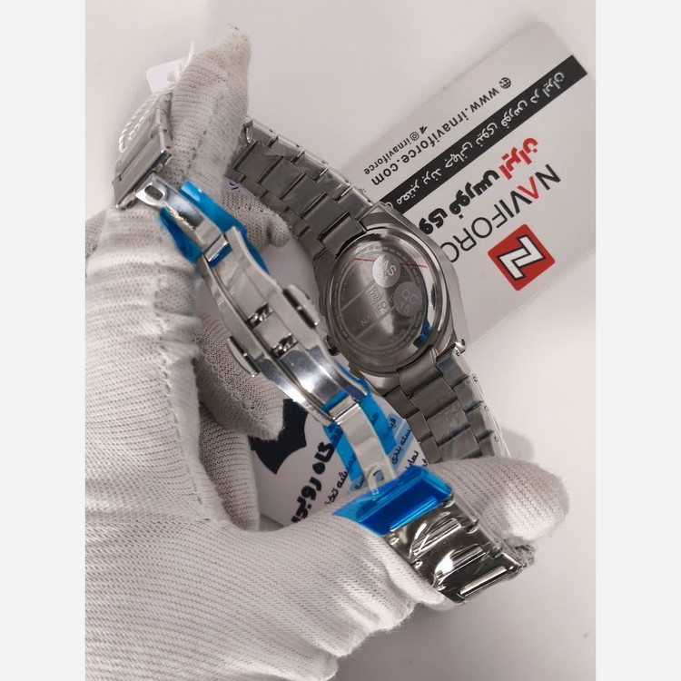 ساعت مچی کرنوگراف زنانه نیوی فورس NAVIFORCE مدل Nf8048 موتور ژاپن صفحه مشکی