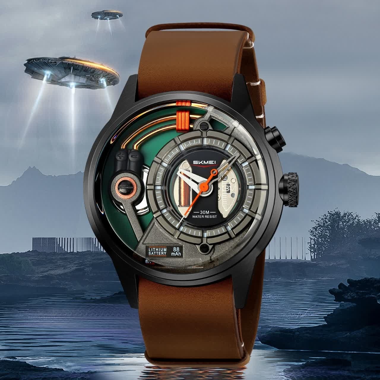 ساعت مچی مردانه اسکمی مدل 2333 SKMEI موتور سیکو ژاپنی قهوه ای