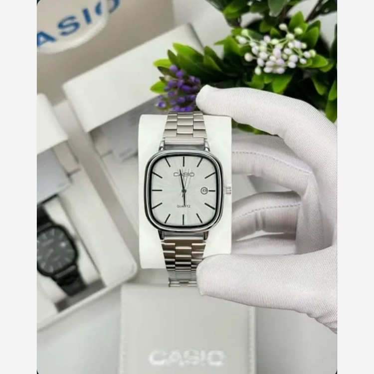 ساعت مچی مردانه کاسیو اولدمانی CASIO ژاپنی صفحه سفید + جعبه
