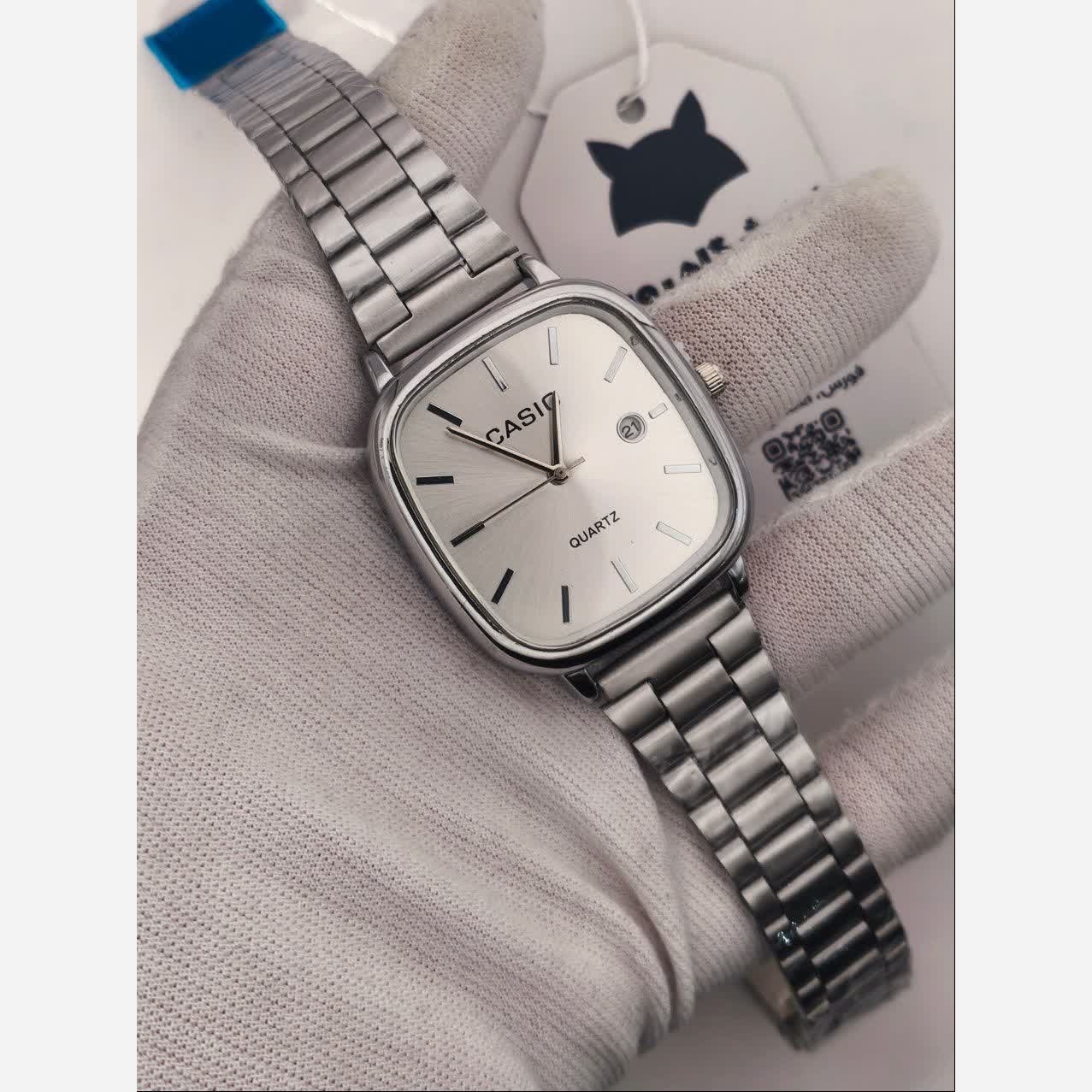 ساعت مچی مردانه کاسیو اولدمانی CASIO ژاپنی صفحه سفید + جعبه