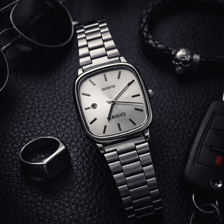 ساعت مچی مردانه کاسیو اولدمانی CASIO ژاپنی صفحه سفید + جعبه