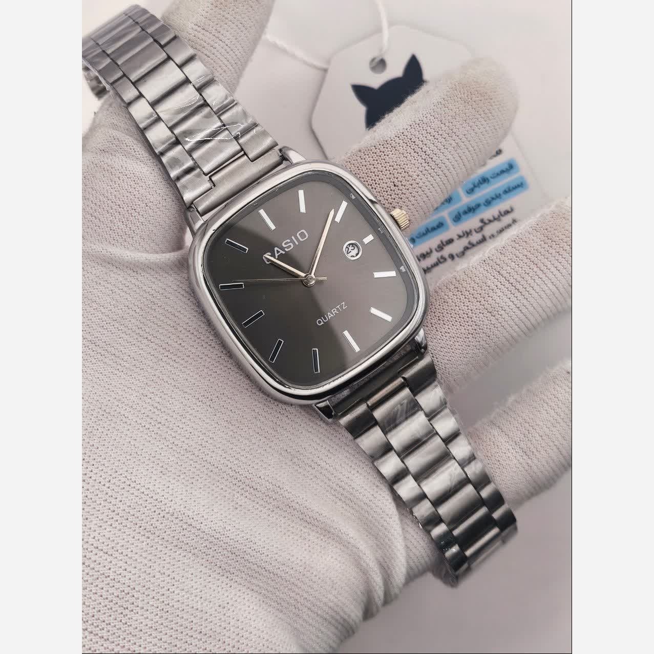 ساعت مچی مردانه کاسیو اولدمانی CASIO ژاپنی صفحه مشکی + جعبه