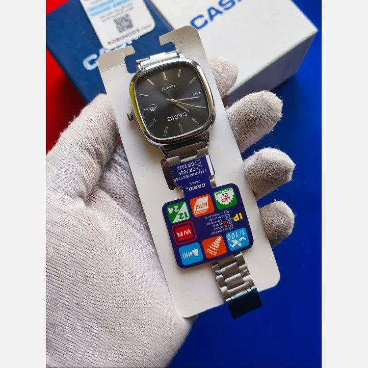ساعت مچی مردانه کاسیو اولدمانی CASIO ژاپنی صفحه مشکی + جعبه