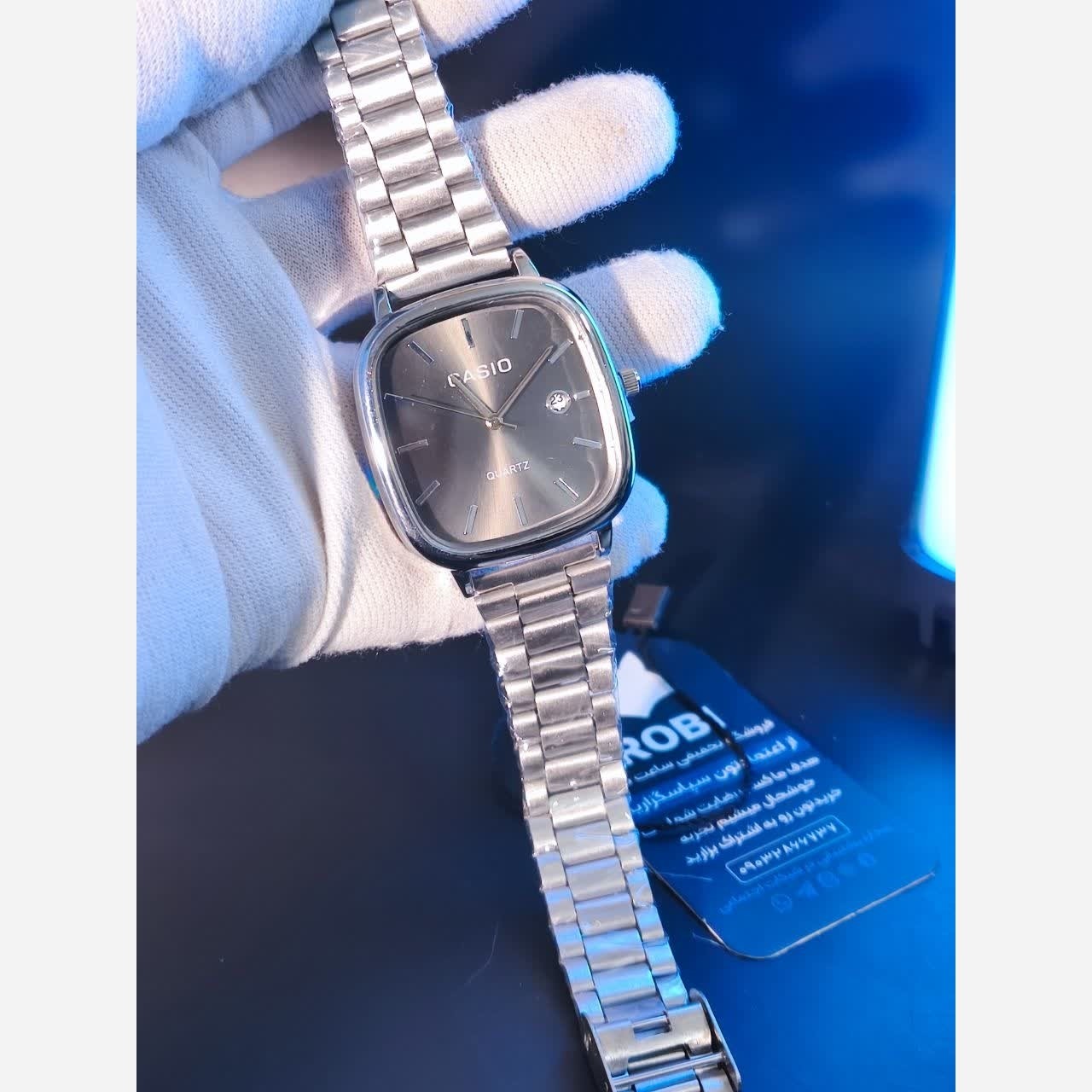 ساعت مچی مردانه کاسیو اولدمانی CASIO ژاپنی صفحه مشکی + جعبه