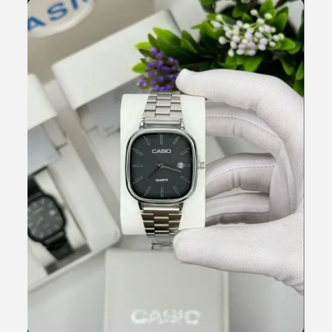 ساعت مچی مردانه کاسیو اولدمانی CASIO ژاپنی صفحه مشکی + جعبه