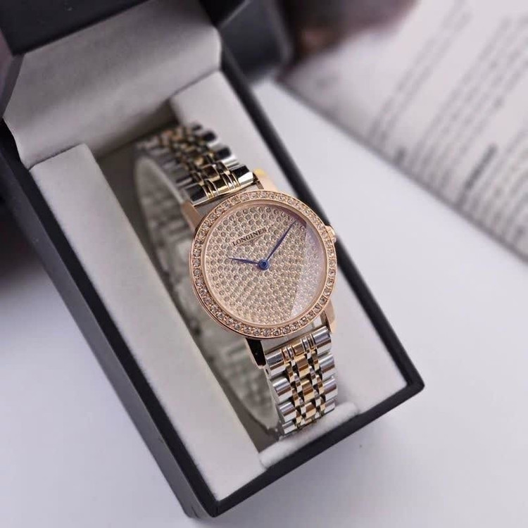 ساعت مچی زنانه لونجین LONGINES فول نگین قفل مخفی