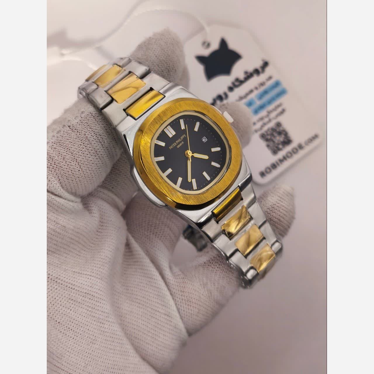 ساعت مچی زنانه پتک فیلیپ Patek Philippe قفل مخفی صفحه مشکی