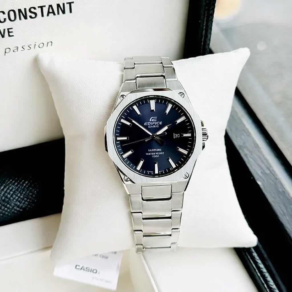 ساعت مچی مردانه کاسیو ادیفایس CASIO EDIFICE استیل آبی + جعبه