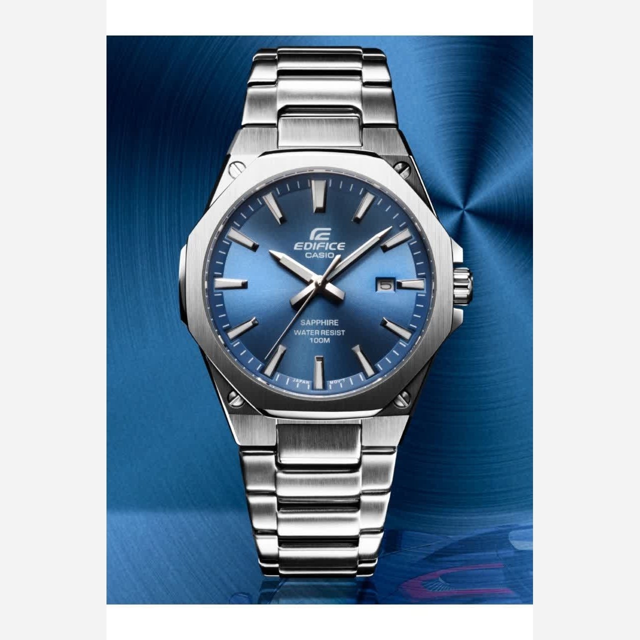 ساعت مچی مردانه کاسیو ادیفایس CASIO EDIFICE استیل آبی + جعبه