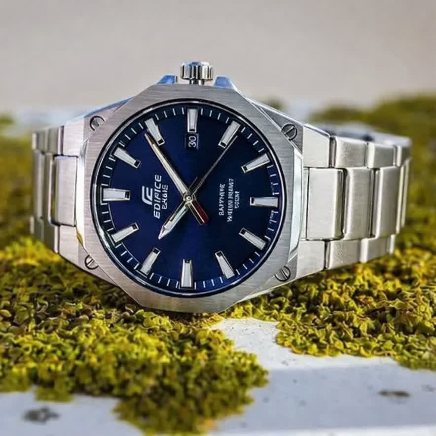 ساعت مچی مردانه کاسیو ادیفایس CASIO EDIFICE استیل آبی + جعبه