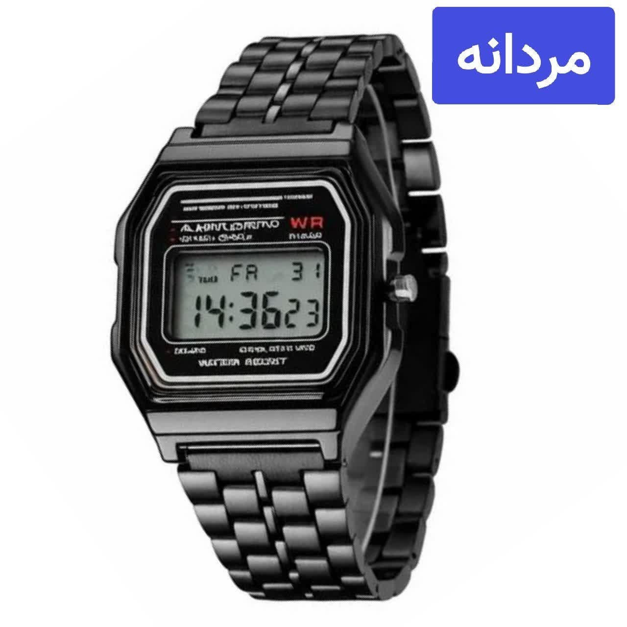 ساعت مردانه کاسیو CASIO مدل WR لیتیوم دیجیتال درجه یک فول بلک