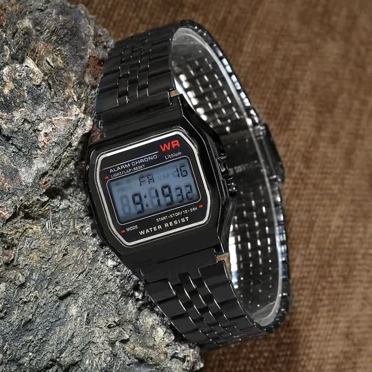ساعت مردانه کاسیو CASIO مدل WR لیتیوم دیجیتال درجه یک فول بلک