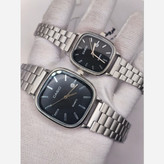 ست ساعت مچی زنانه و مردانه کاسیو اولدمانی CASIO صفحه مشکی ژاپنی