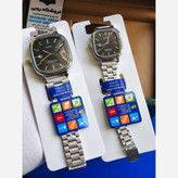 ست ساعت مچی زنانه و مردانه کاسیو اولدمانی CASIO صفحه مشکی ژاپنی