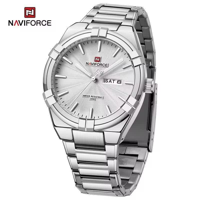 ساعت مچی مردانه نیوی فورس NAVIFORCE مدل Nf9218 ژاپنی صفحه سفید