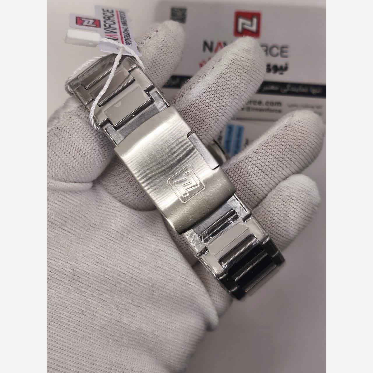 ساعت مچی مردانه نیوی فورس NAVIFORCE مدل Nf9218 ژاپنی صفحه سفید
