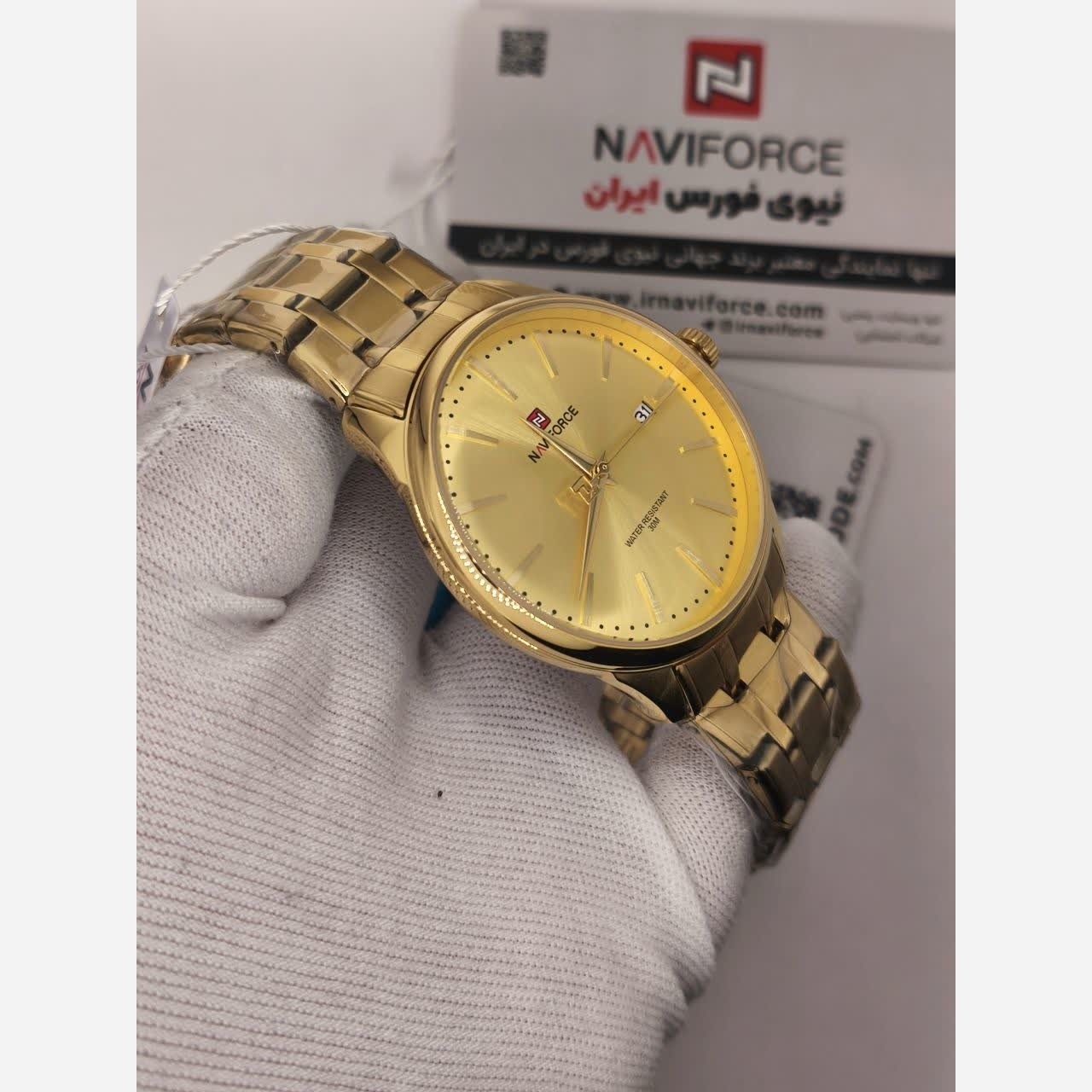 ساعت مچی مردانه نیوی فورس NAVIFORCE مدل Nf9230 ژاپنی طلایی