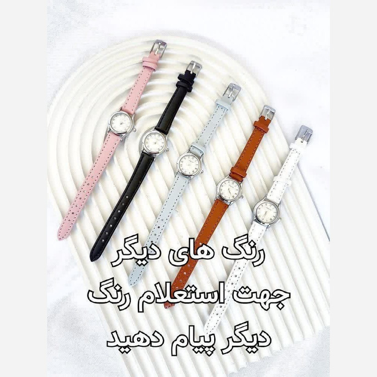 ساعت مچی دخترانه مینیمال دایره ای بند چرمی مشکی