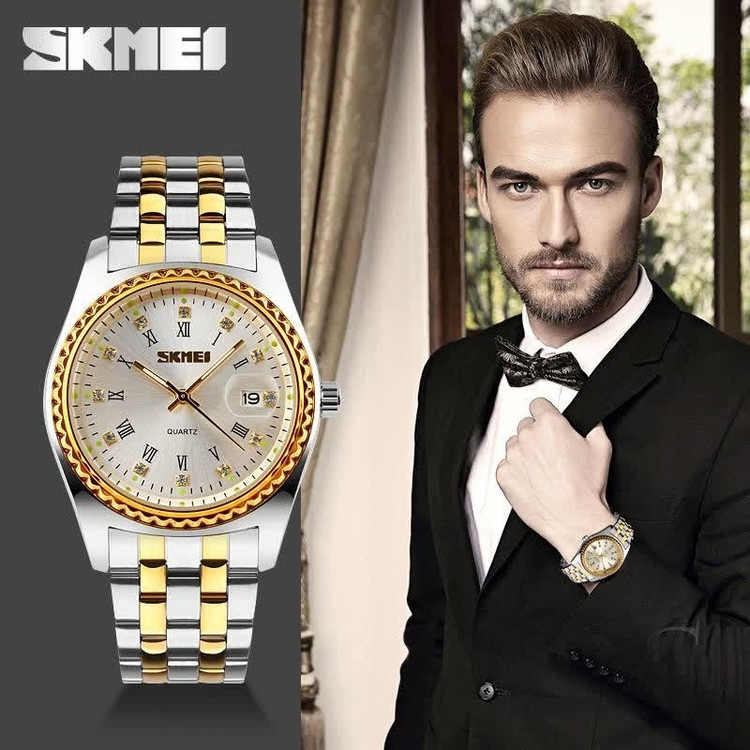 ست ساعت مچی زنانه و مردانه اسکمی SKMEI مدل 9098 اصلی استیل